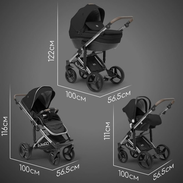 Детская универсальная коляска Bubago Rosano 3 в 1 BG 164-4 (черный)