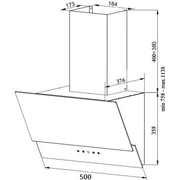 Вытяжка кухонная GRAND Gloucester 50 (чёрный)