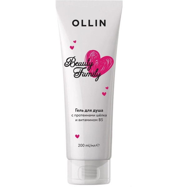 Гель для душа OLLIN Professional с протеинами шёлка и витамином В5, 200мл