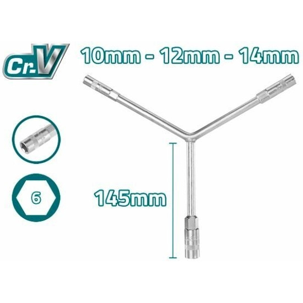 Ключ торцевой Y-образный Total THYSW101214