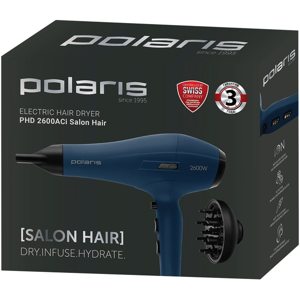 Фен POLARIS PHD 2600ACi Salon Hair (синий)