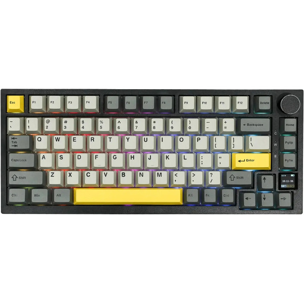 Компьютерная клавиатура AJAZZ AK820 PRO Flying Fish Switch (черно-серая с желтым)