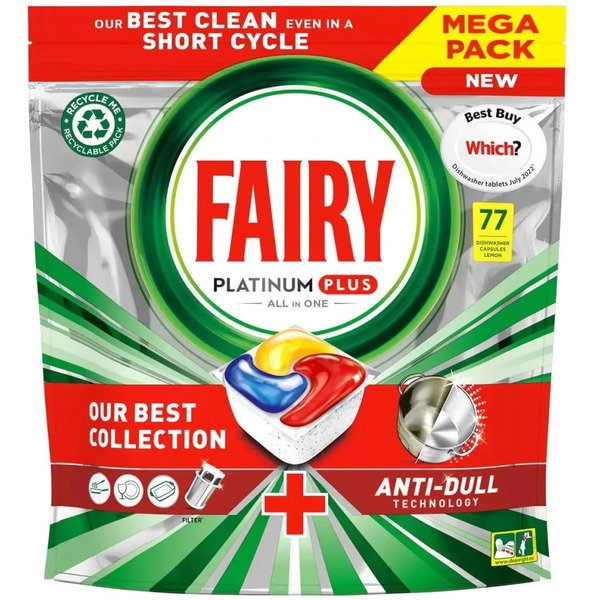 Капсулы для ПММ Fairy Platinum Plus All in One Lemon 77 шт