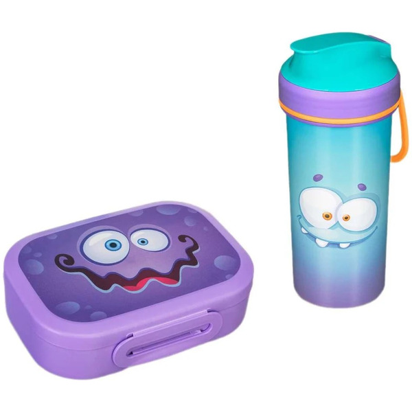 Ланч-бокс + стакан Бытпласт Пластишка 431331403 (сиреневый)