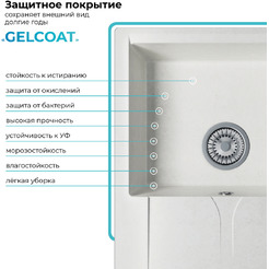 Мойка кухонная Polygran Gals 620 (белый хлопок)
