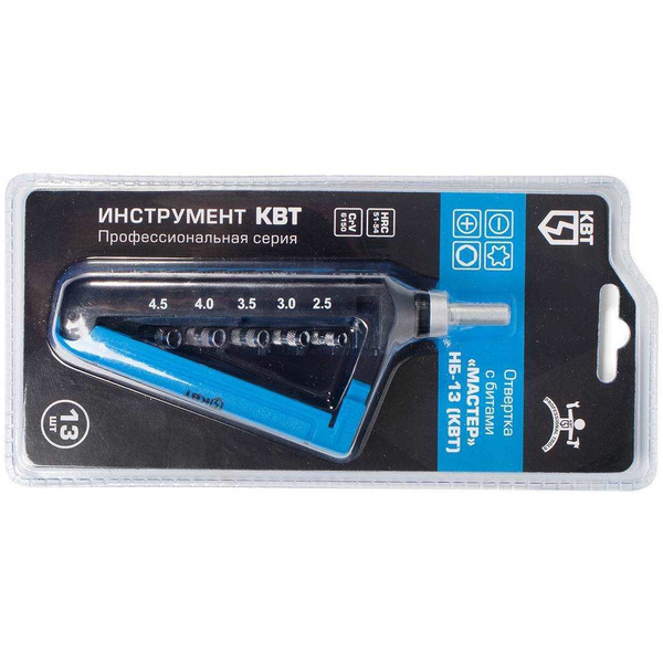 Набор отвертка с битами КВТ Мастер НБ-13 78698
