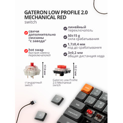 Клавиатура Keychron K15 Max RGB K15M-B1 (Gateron Low Profile Red 2.0)