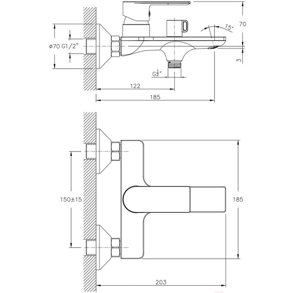 Смеситель Haiba HB60505-8 (белый/хром)