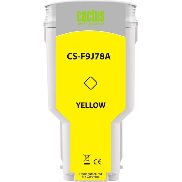 Картридж струйный Cactus CS-F9J78A 727 XXL желтый (300мл) для HP DJ T920/T930/T1500/T1530/T2500/T2530