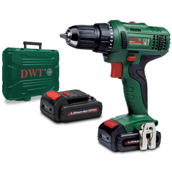 Дрель-шуруповерт DWT ABS-12 L-2 BMC (с 2-мя АКБ, кейс)