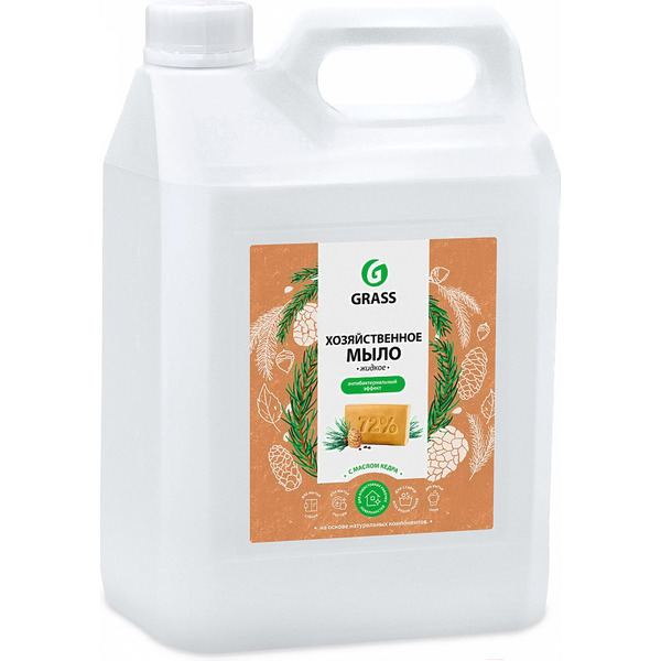 Жидкое мыло Grass хозяйственное с маслом кедра 5л 125581