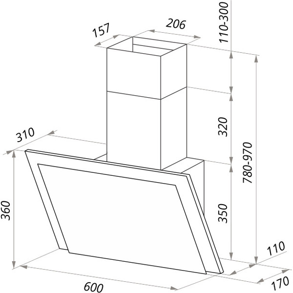 Кухонная вытяжка Maunfeld Tower Touch 60 (белый)