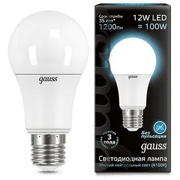 Лампа Gauss LED Globe А60 12W 4100K 102502212