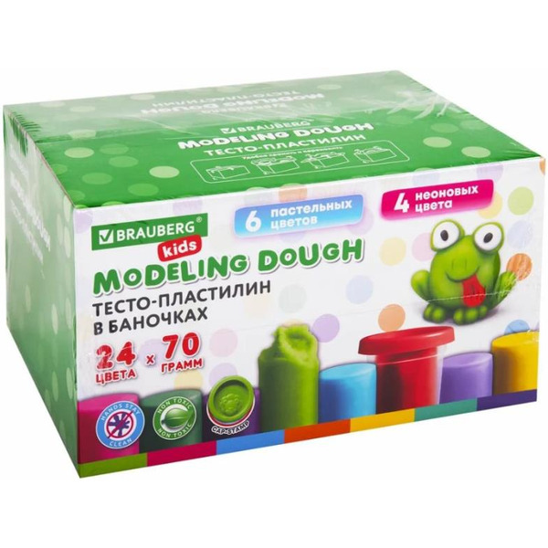 Тесто-пластилин BRAUBERG KIDS 106722 (24 цв.)