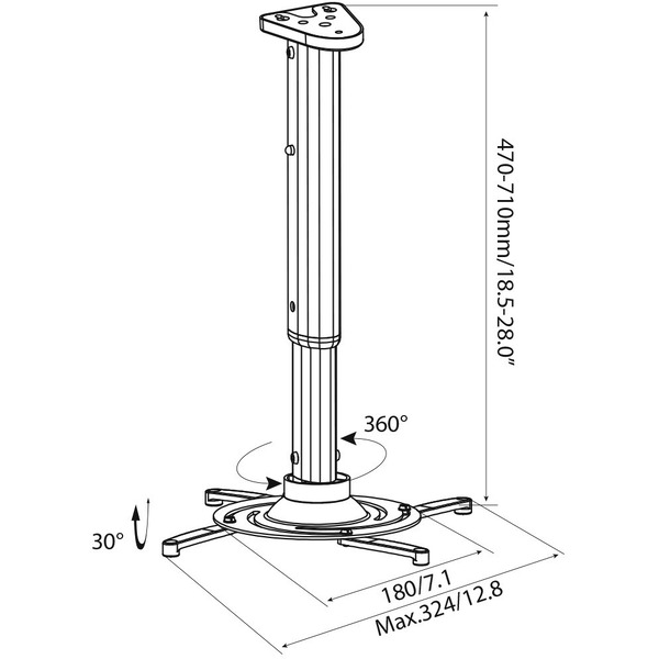 Кронштейн для проектора CACTUS CS-VM-PR05L-AL