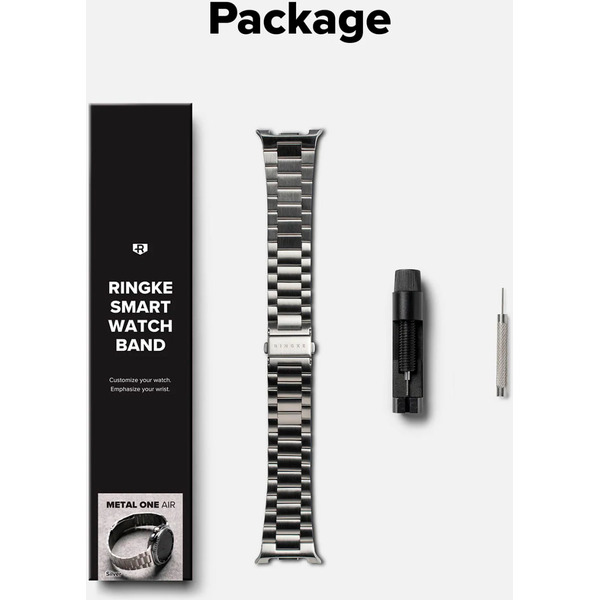 Ремешок RINGKE Metal One Air для Galaxy Watch 8, 8 Classic 40 / 44 / 46 mm SILVER