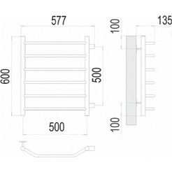 Полотенцесушитель TERMINUS Виктория П6 500х600 бп 500