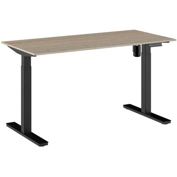 Стол для работы стоя WellDesk Evolution с электроприводом 18мм (ясень шимо, черный)