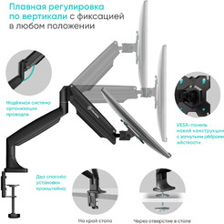 Кронштейн для монитора Onkron G200 (черный)