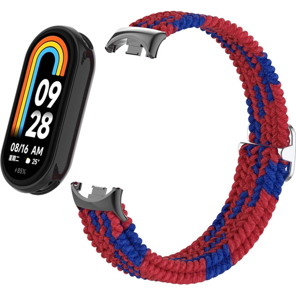 Ремешок Bingo Braided для Xiaomi Mi Band 8 (красный с синим)