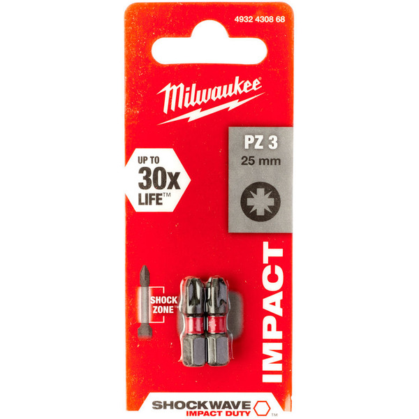 Бита Milwaukee SHOCKWAVE PZ3 4932430868 (2 шт)