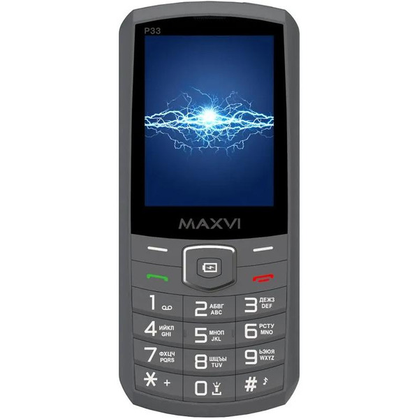 Мобильный телефон Maxvi P33 + ЗУ WC-112 (серый)