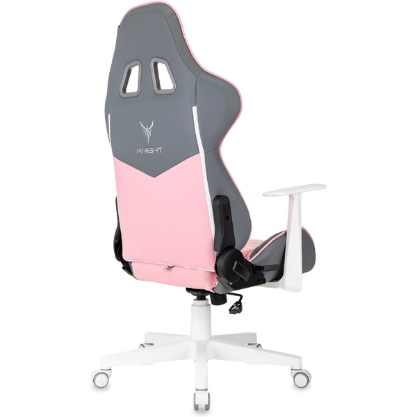 Кресло игровое Бюрократ Knight Catzy (экокожа, серый/розовый)