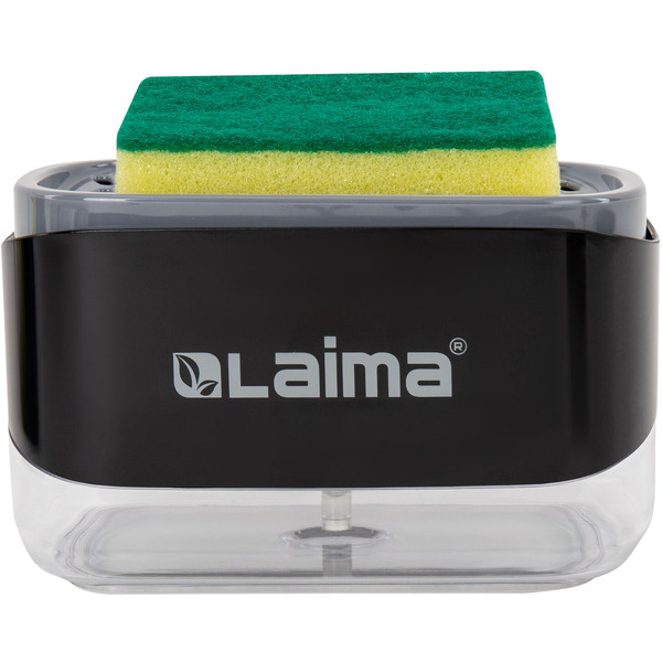 Диспенсер дозатор DUET+ для мыла и моющего средства + губка LAIMA HOME 700046