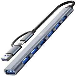 Разветвитель USB-C + USB-A Digma DHUB-7USB-AC-2.0