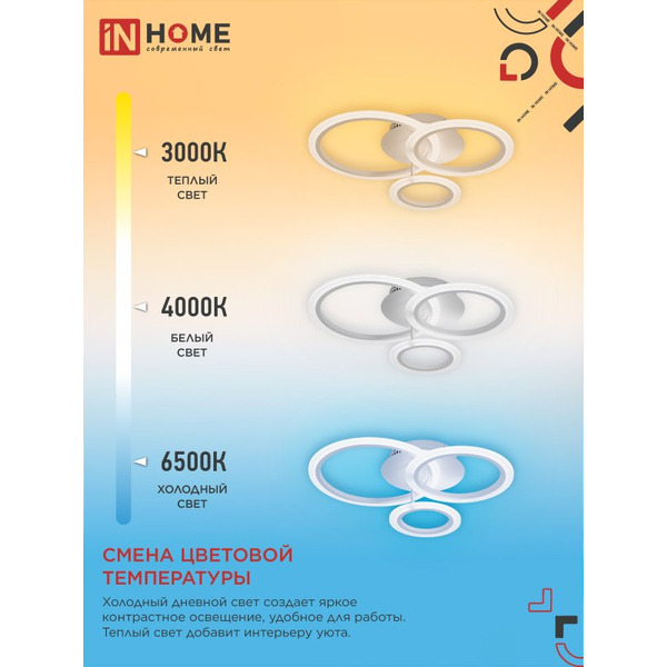 Светильник светодиодный IN HOME ELEGANT BLISS-W (4690612043364)