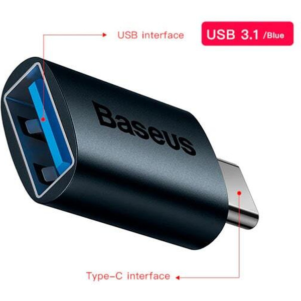 Адаптер Baseus ZJJQ000003 USB Type-C - USB Type-A (синий)