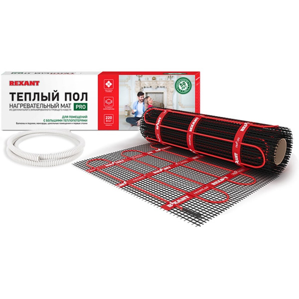 Теплый пол Rexant PRO RNX-5-1100 5м², 0,5х10м, 1100Вт 51-0018