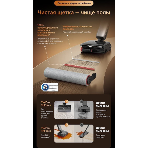 Вертикальный моющий пылесос Dreame T16 Pro TriForce Wet and Dry Vacuum HHR32E