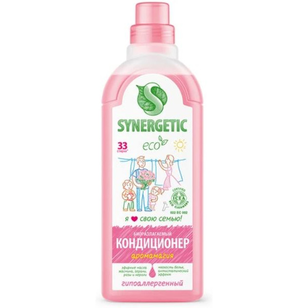 Кондиционер для белья Synergetic гипоаллергенный Аромамагия 1 л