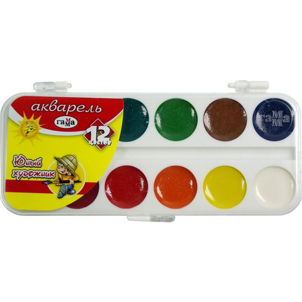 Акварель медовая, ГАММА, Юный Художник New, 212071, 12 цв.