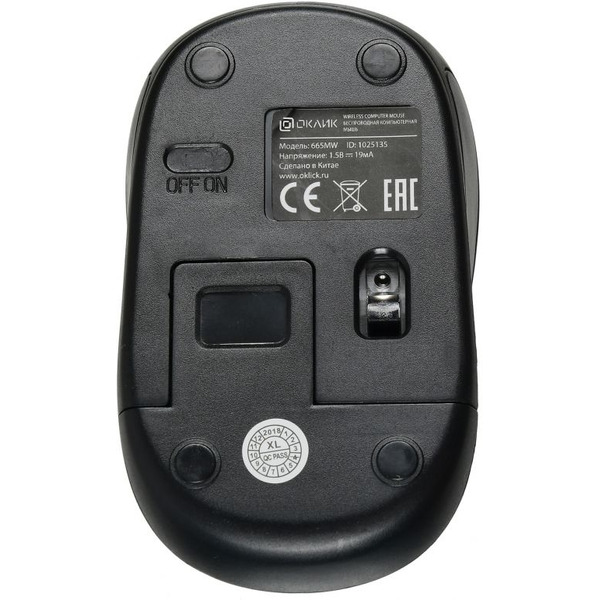 Мышь Oklick 665MW (черный/красный)