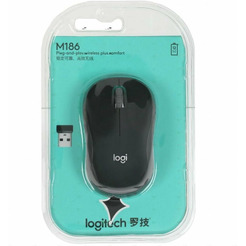 Мышь Logitech M186 (черный/серый)