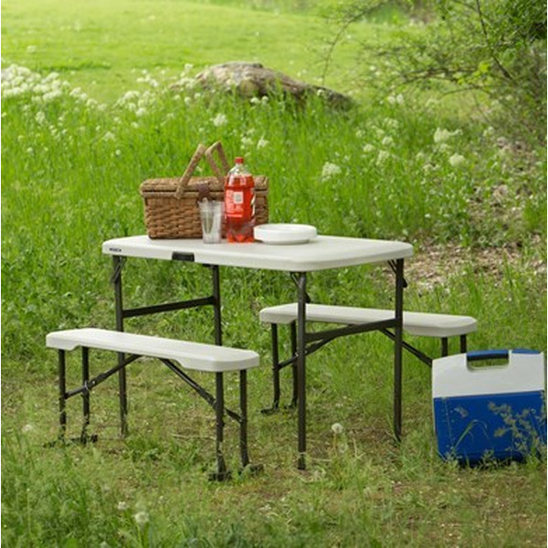 Набор 3-х предметов LIFETIME90080352: стол 106*61*74см и 2 скамьи