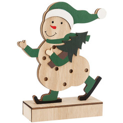 Деревянная фигурка с подсветкой NEON-NIGHT Снеговик 504-017