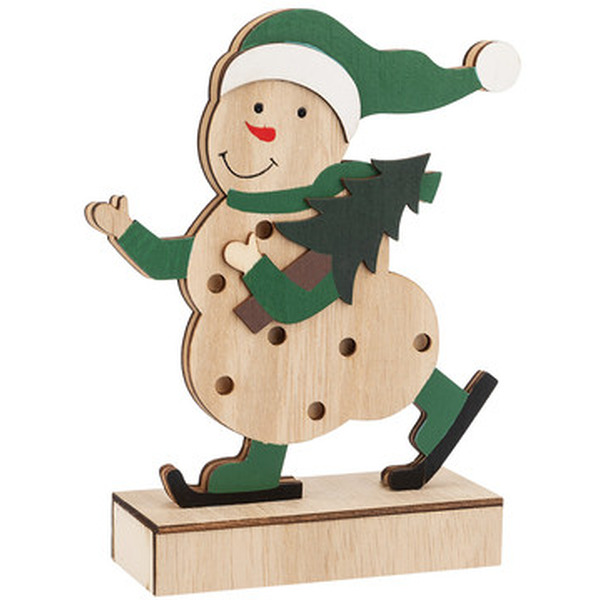 Деревянная фигурка с подсветкой NEON-NIGHT Снеговик 504-017