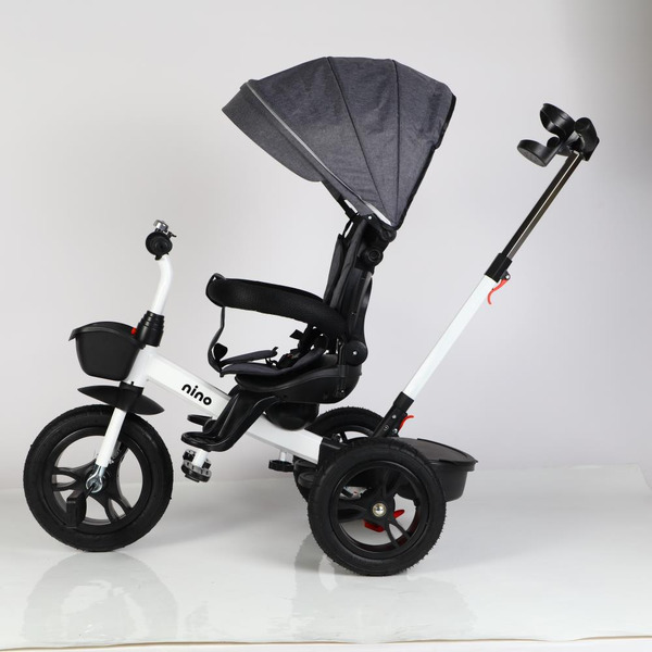 Трехколесный велосипед с ручкой NINO 6688 (серый)