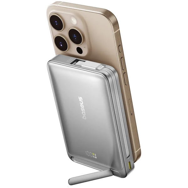 Внешний аккумулятор Baseus Nomos Qi2 Magnetic Power Bank 10000mAh (серебристый)