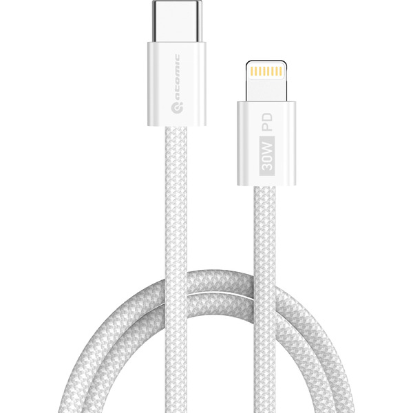 Кабель Atomic Real USB-C-Lightning PD 30W 30.408 (1.5м, белый)