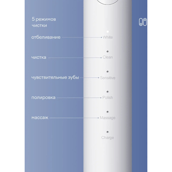 Электрическая зубная щетка Tuvio TBOS-501 (белый, со сменной насадкой)