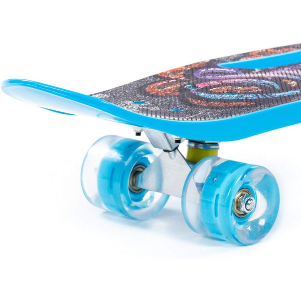 Доска роликовая Полесье 89526 (65 см) голубая с наклейкой и голубыми колёсами