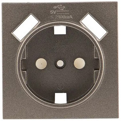 Лицевая панель розетки EKF Валенсия 1-местной 16А графит