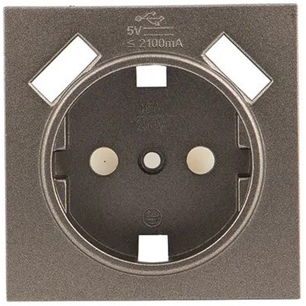 Лицевая панель розетки EKF Валенсия 1-местной 16А графит