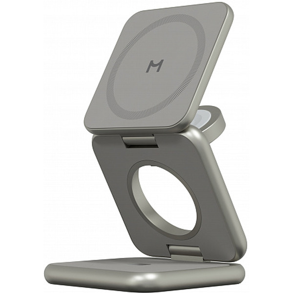 Беспроводное зарядное Magssory Fold Pro 3 в 1 WCH063 (титановый)