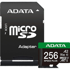 Карта памяти ADATA SPEED PLUS microSDXC 256GB UD256GUI3V30A2SP-RA1 (с адаптером)