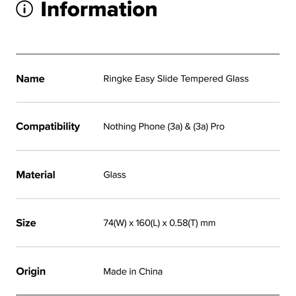 Защитное стекло Ringke EASY SLIDE 2шт для Nothing Phone (3a)